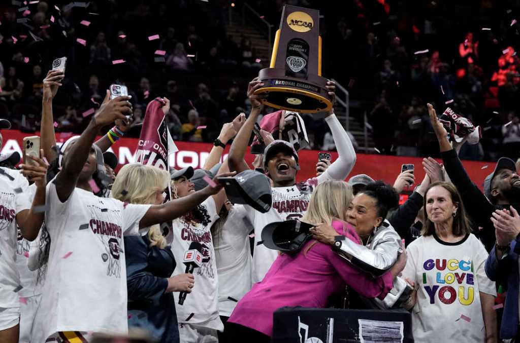 “God Chooses No Particular Culture” Dawn Staley Sheds Tears of Joy Following South Carolina National Title&nbsp;Win