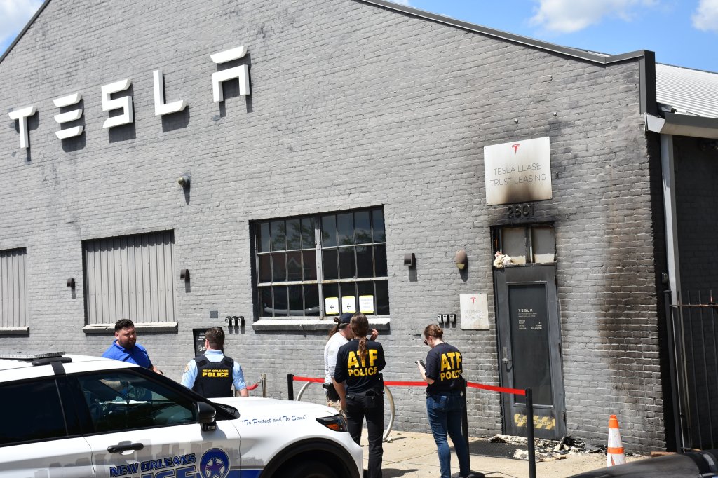 Molotov Cocktails Thrown At Telsa&nbsp;Office